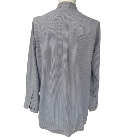 Charter Collection Hudson's Bay SZ 15 Men's Button Up Shirt Black & White Check - Picture 2 of 12